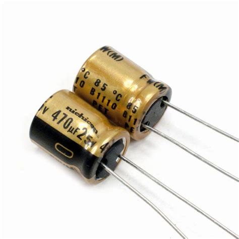 Electrolytic Capacitor Nichicon Fw For Audio V Uf C X Mm