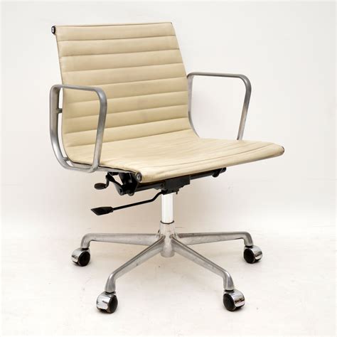 Original Vintage Leather Desk Chair By Charles Eames For Icf