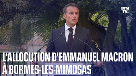 L Allocution D Emmanuel Macron Bormes Les Mimosas