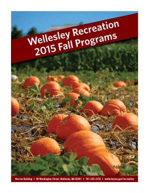 Fillable Online Wellesleyma Wellesley Recreation B B Fall Programs