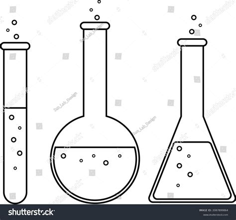 Set Chemical Test Tubes Icons Illustration Stock Vector Royalty Free