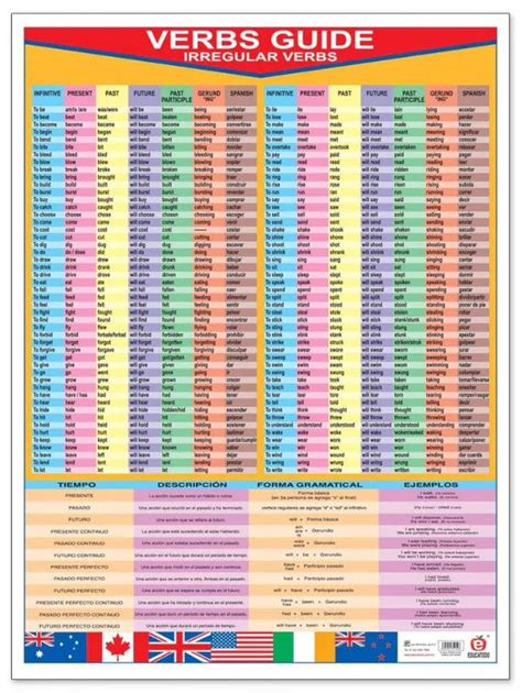 POSTER VERBS GUIDE REGULAR IRREGULAR C B The Resources Llc