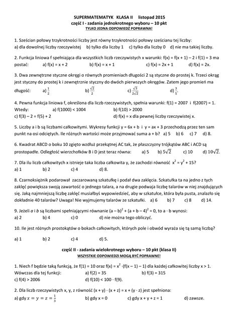 Sprawdzian Z Matematyki Klasa Liceum Liczby Rzeczywiste M Dry