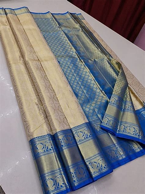 Pure Kanchipuram Silk Sarees Handwoven With Korvai Gold Pattern Price