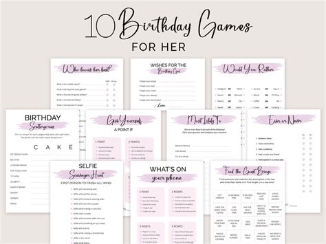 Birthday Games for Her Birthday Party Games for Women Bundle She Who ...