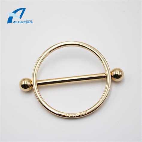 Zinc Alloy Light Gold Circle Shape Decorative Hardware Metal Bag