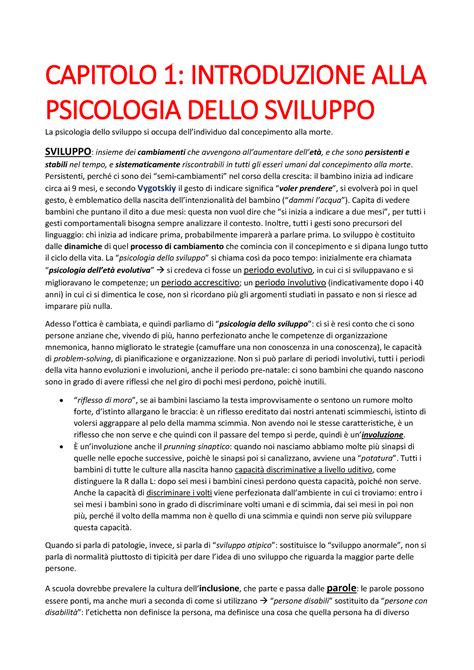 Psicologia Dello Sviluppo Modulo A Prof Ssa Rollo CAPITOLO 1