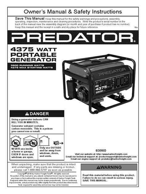 Predator Generator Manual | PDF | Ac Power Plugs And Sockets | Gasoline