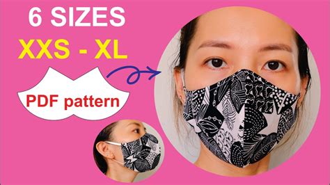 Breathable Face Mask 6 Sizes Of Pdf Face Mask Pattern Printable