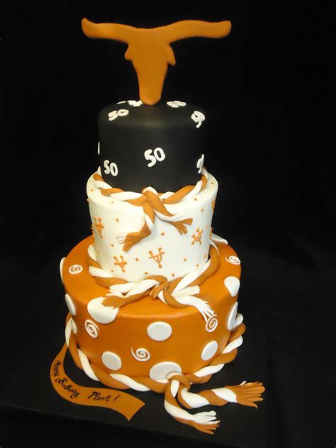 University Of Texas Longhorn Graduation Custom Cake Designs 3 Tier