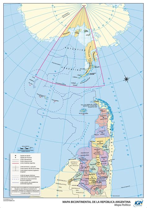 Mapa político rotado de la República Argentina Instituto Geográfico