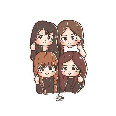 Pin By M🌸m 👁️ 👁️ On Blackpink Fanart And Chibi Best Friends Cartoon Cute Cartoon Wallpapers