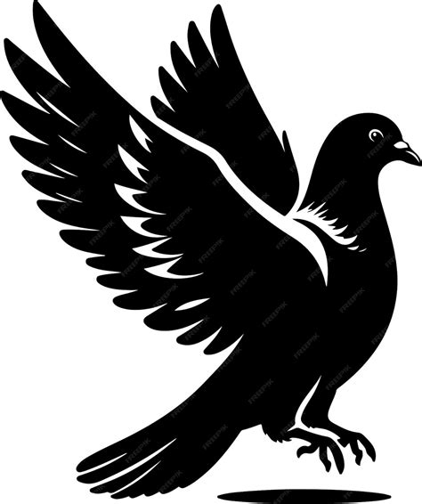 Premium Vector Silhouette Of A Pigeon Vector Illustration Black Icon