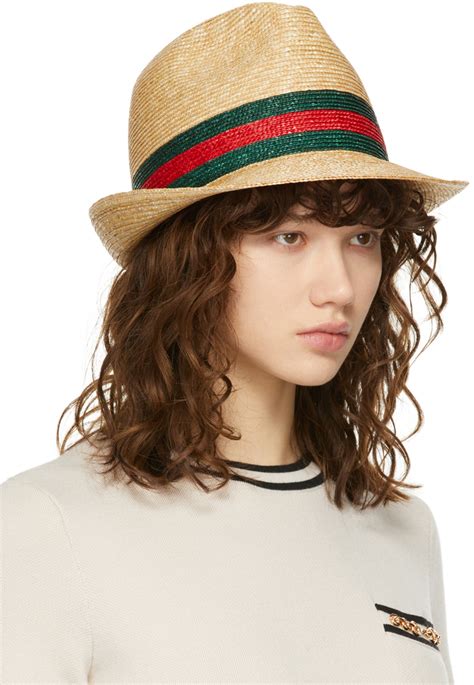 Gucci Beige Straw Fedora Gucci