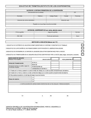 Completable En línea aecid Solicitud de trmites estatuto de los