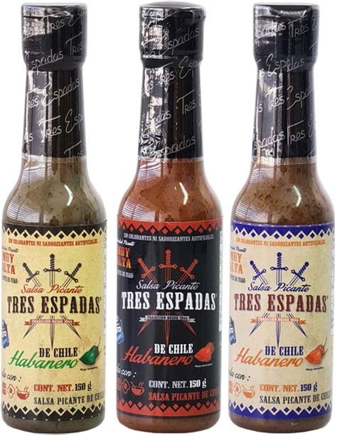 Tres Espadas Pack Salsa Picante De Habanero Asado Sabores Salsa