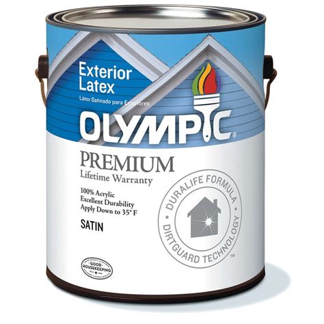 Olympic Satin White Exterior Tintable Paint 1 Quart In The Exterior Paint Department At