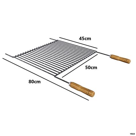 Grelha Barra Redonda Esmaltada Uruguaia Churrasco Reta 80x50