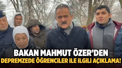 Bakan Mahmut Zer Den Depremzede Renciler Ile Ilgili A Klama