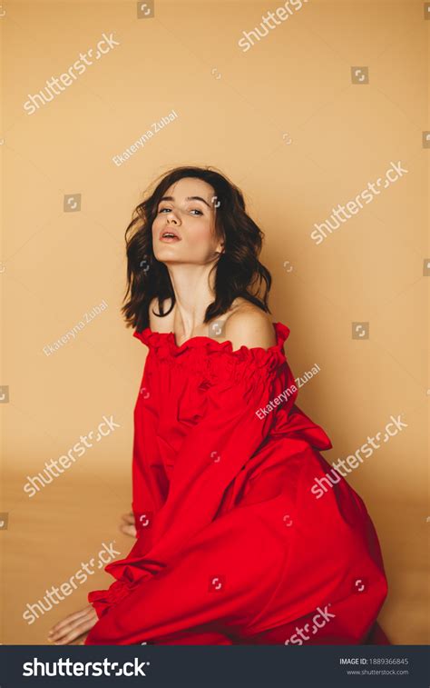 Attractive Woman Wear Red Dress Naked Stock Photo 1889366845 Shutterstock