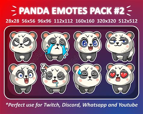 Panda Emotes Pack Emotes For Twitch Emote Discord Emote And