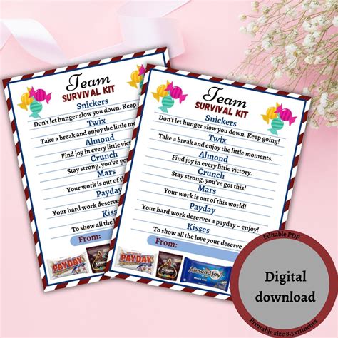 Team Survival Kit Digital Download For A Strong And United Crew Staff