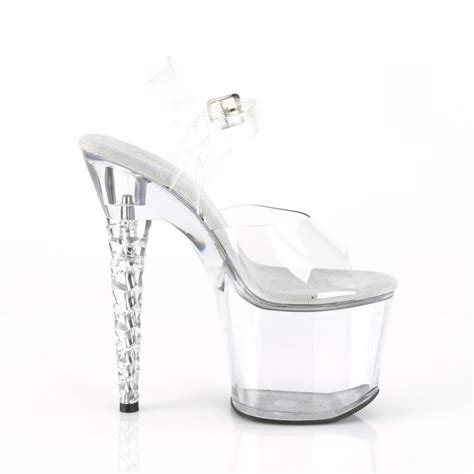 Chaussure Pole Dance Transparente Avec Talon Licorne Cercl De Strass