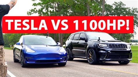 Forza Hp Trackhawk Vs Tesla Model Performance Dragtimes