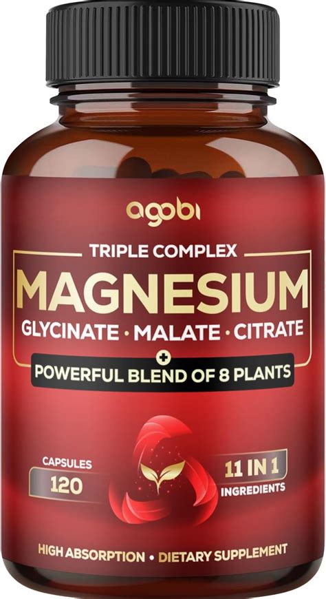 Magnesium Triple Complex 600mg Magnesium Glycinate Malate And Citrate Added