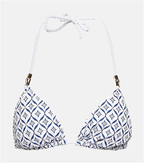 Printed Triangle Bikini Top In Multicoloured Heidi Klein Mytheresa