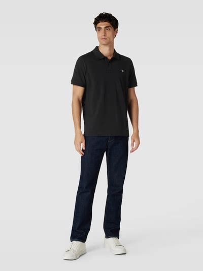 Gant Poloshirt Mit Label Stitching Modell Shield Black Online Kaufen