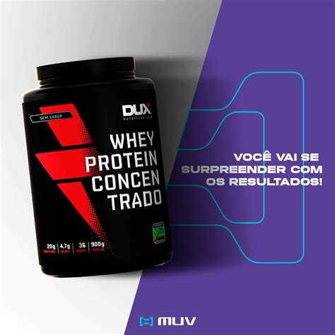 Whey Protein Concentrado Sem Sabor 900g Dux Nutrition Lab MUV