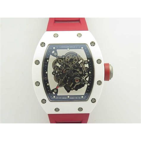 Dl Rm Real All White Ceramic Kvf Best Edition Skeleton Dial Red On