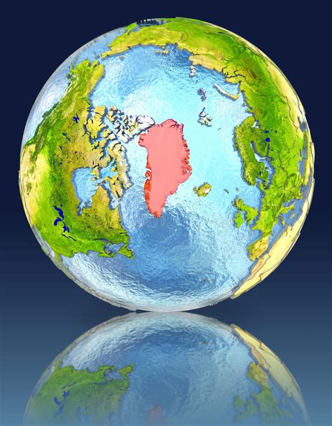 Greenland On Globe With Reflection Stock Illustration Illustration Of