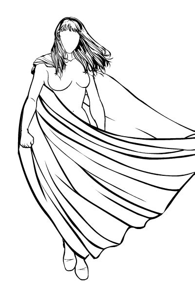 Flowing Cape Coloring Pages