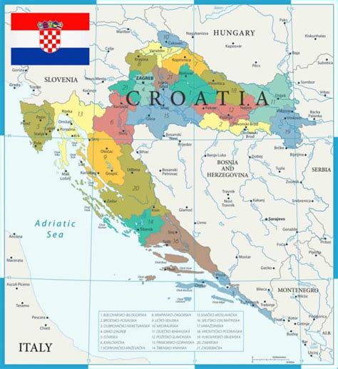 Mapas De Croacia Políticos Físicos Turisticos Para Descargar E