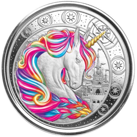 Ghana Unicorn Blossom Kolorowany 1 Uncja Srebra 2023 Proof Moneta W