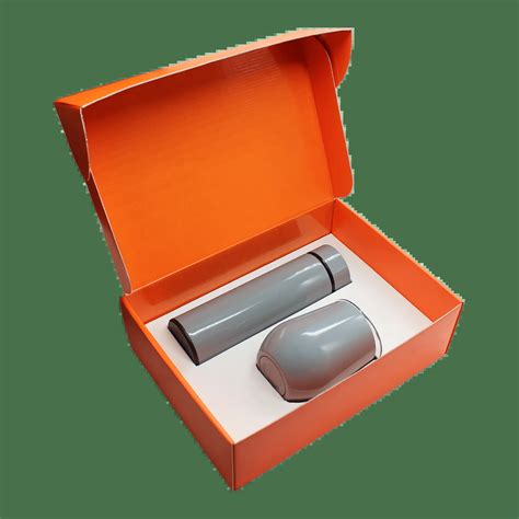 Набор Cofer Hot Box C W термос кофер серый оранжевый купить с логотипом на заказ в Москве