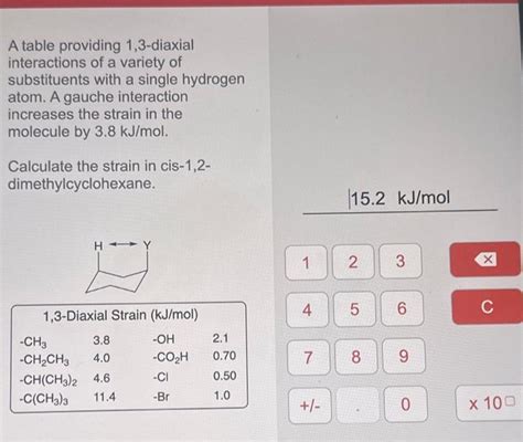 Solved A Table Providing Diaxial Interactions Of A Chegg