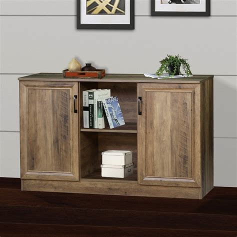 Burkardt 2 Door Credenza Cabinet 120cm Rustic Oak