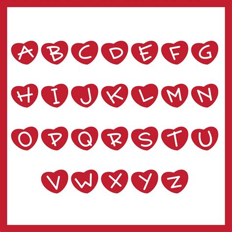 Printable Heart Alphabet Letters