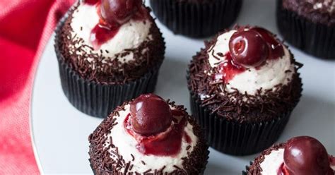 Black Forest Chocolate Cupcakes With Cream Cheese Frosting