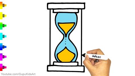 Hourglass Drawing How To Draw Sand Timer Clock Easy Youtube