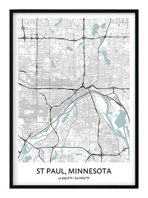 St Paul Map Poster - Your City Map Art - Positive Prints