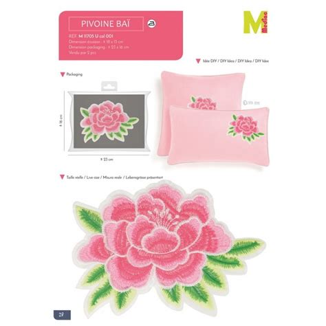 Écusson Fleurs thermocollant roses