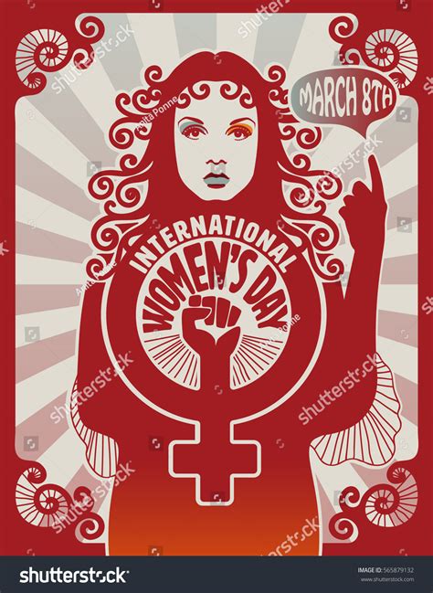 International women's day poster design, retro - Royalty Free Stock ...