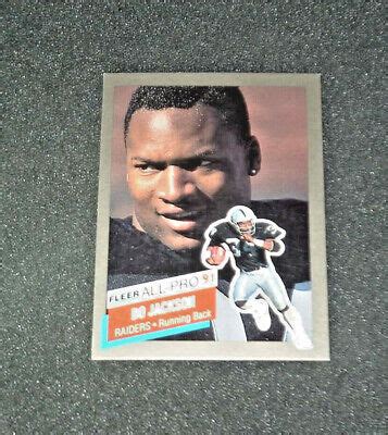 BO JACKSON 1991 Fleer ALL PRO Insert 10 Oakland Raiders NFL Football