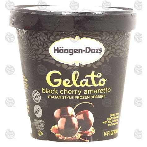 Haagen Dazs Gelato Black Cherry Amaretto Italian Style Frozen 14 Fl Oz