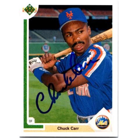 Autograph Warehouse 724942 Chuck Carr Autographed New York Mets 1991