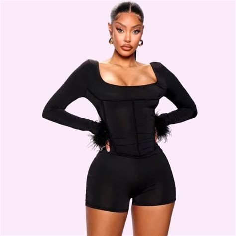 Long Sleeve Square Neck Romper Beach Babe Bikini